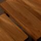 Brutalist Solid Oak Nesting Tables (Set of 3) – Dutch 1970s