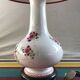 Old ceramic lamp art de Rodez in red burgundy vintage lampshade