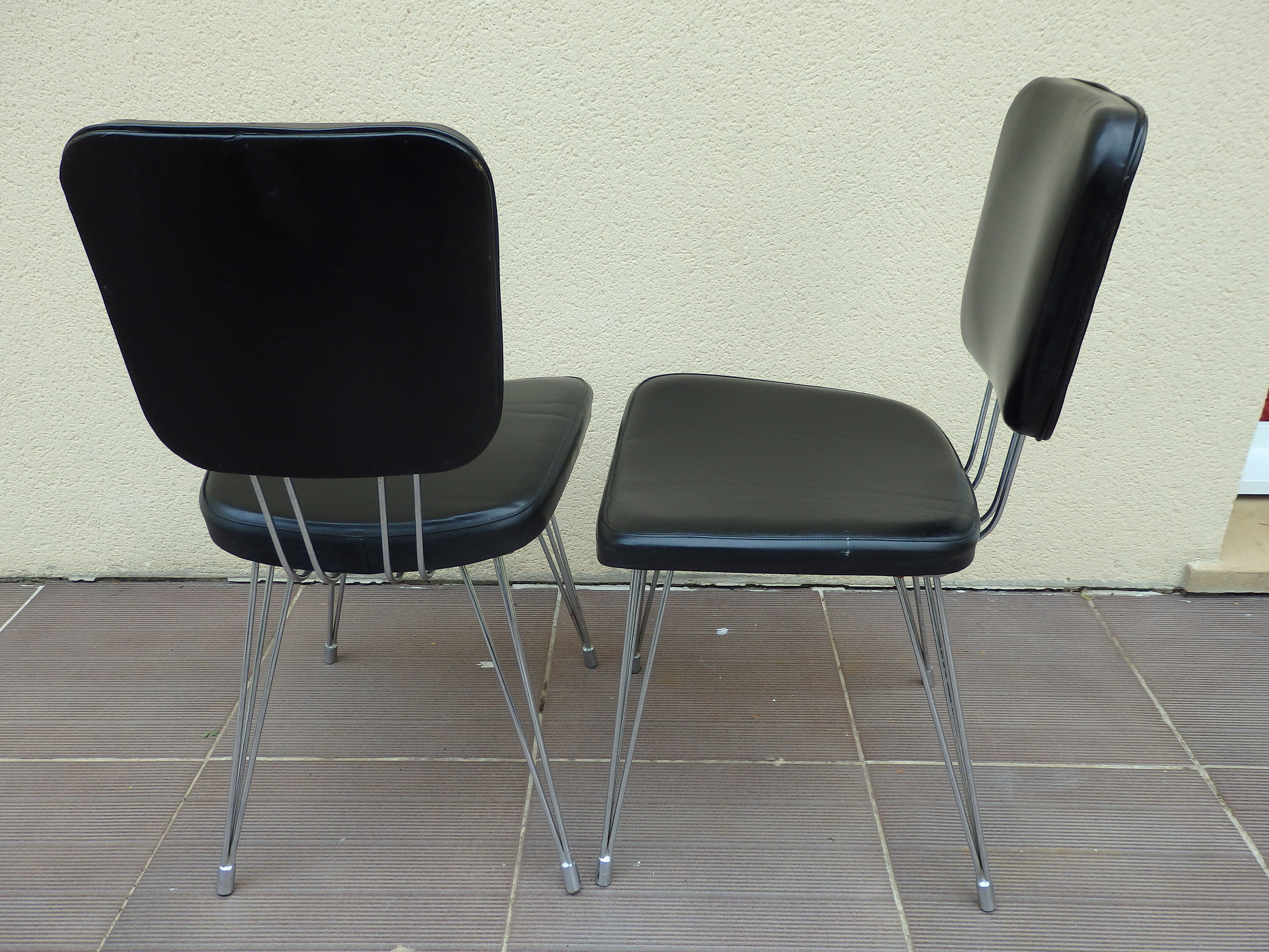 Pair of SIF chairs feet vintage Eiffel