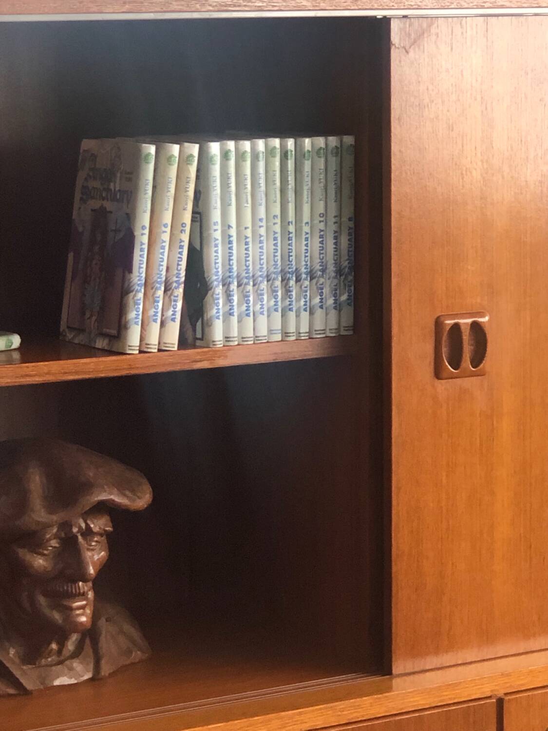 Sideboard, bookcase in teak veneer
