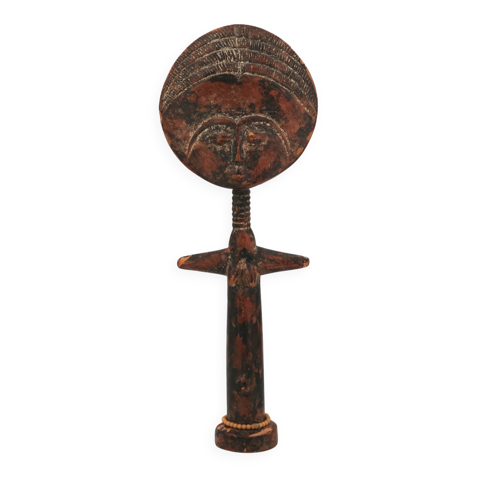 Ashanti Akuaba African Art Statue from Ghana, wooden, 1980s.