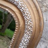 Mirror Napoleon III white waxed gold 117 x 78cm