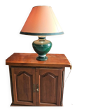 Grande lampe signée L. Drummer – céramique verte effet marbre