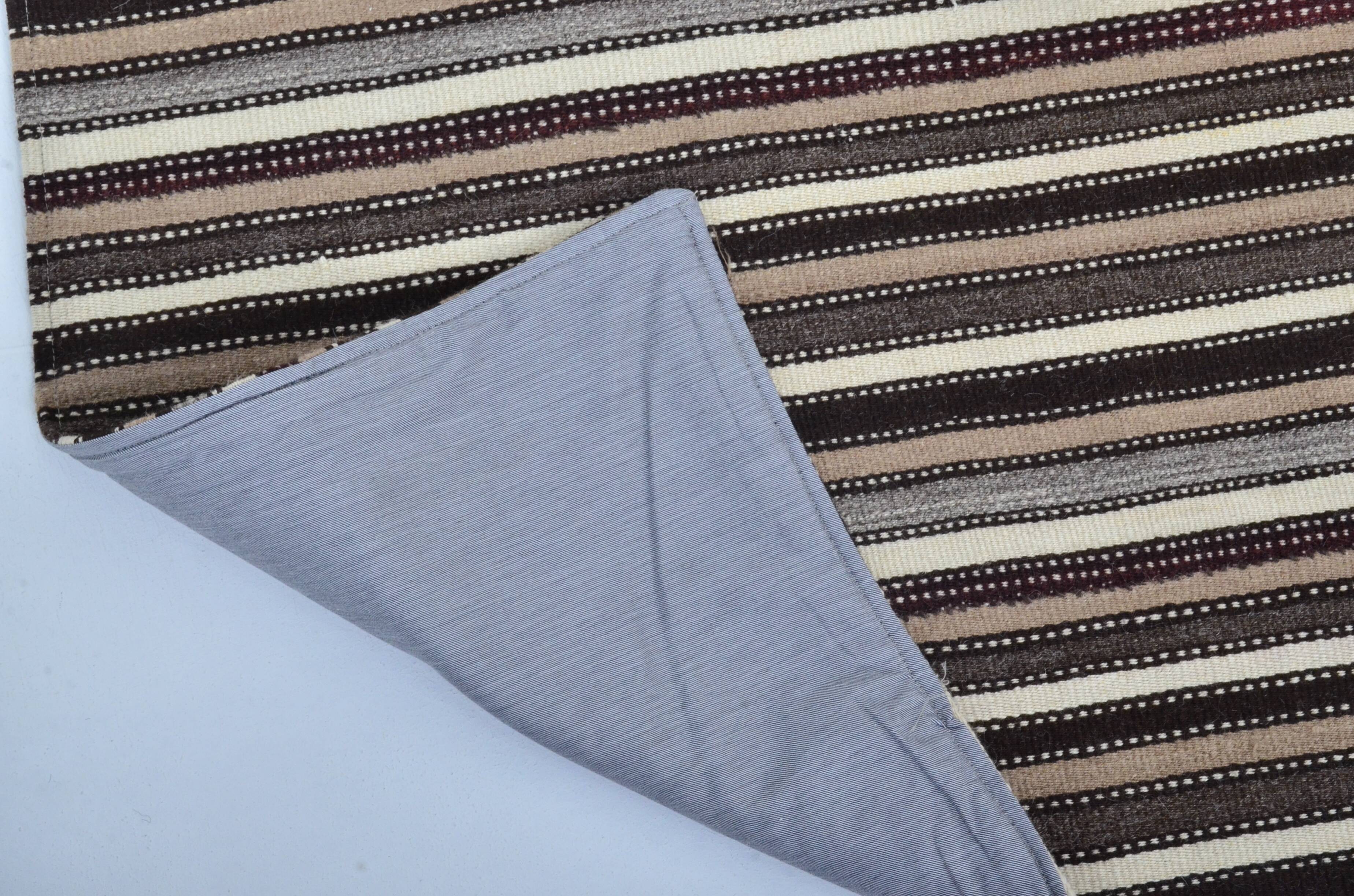 Vintage Turkish Wool Stripe Kilim Rug sku3379