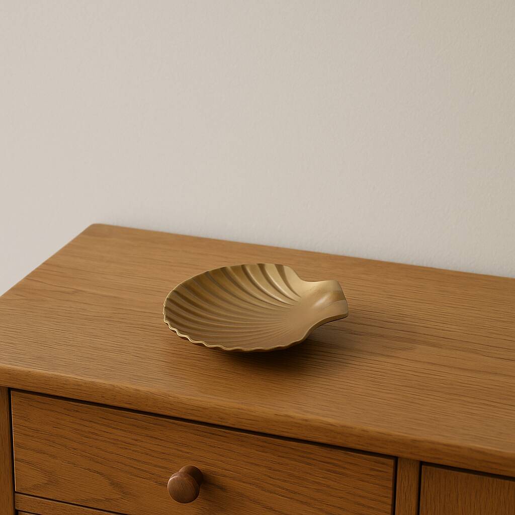 Vintage brass shell tray