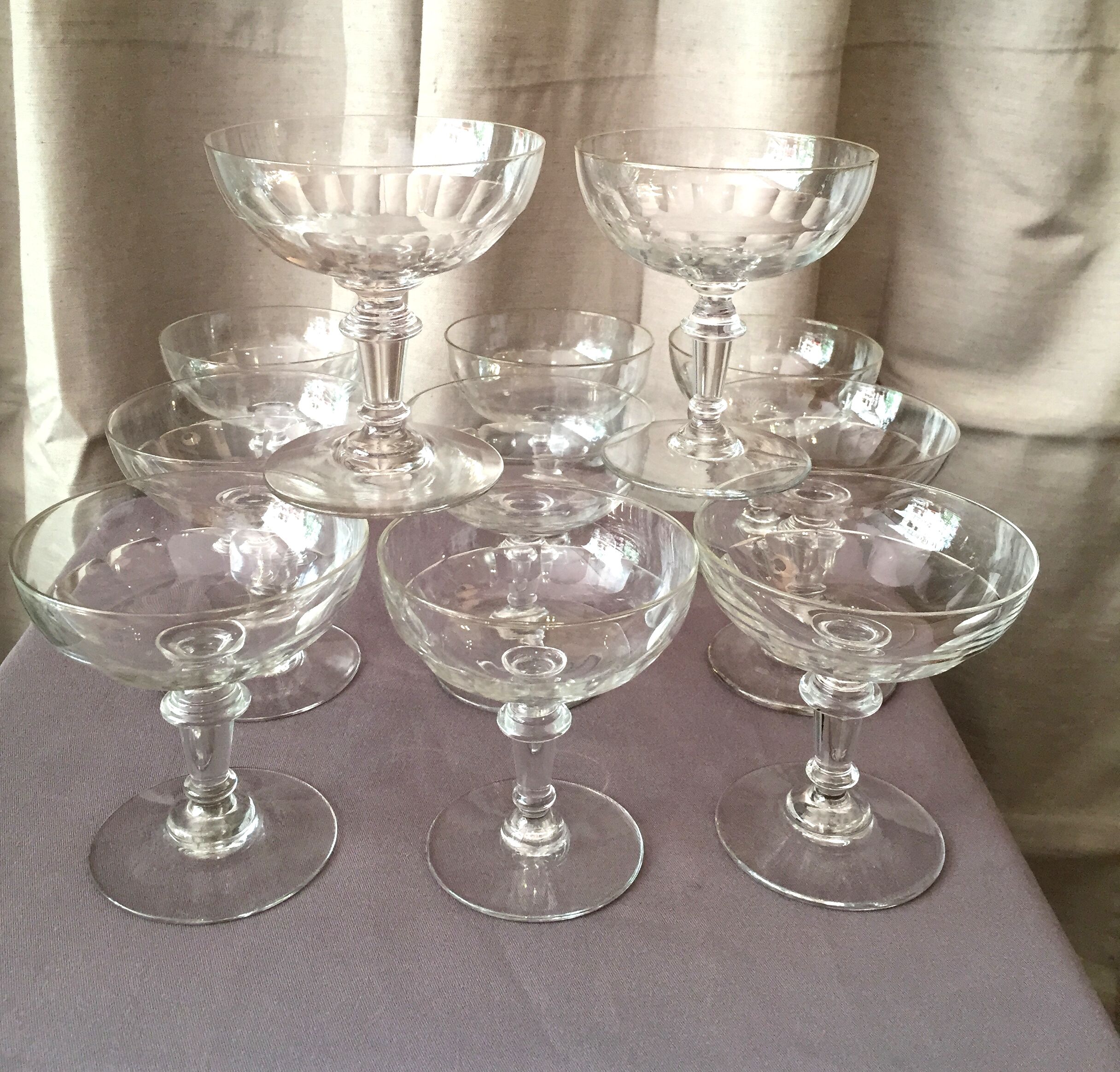 SUITE OF 11 GLASSES OF CHAMPAGNE IN CRYSTAL PERIOD LOUIS PHILIPPE