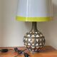 Vintage handcrafted lamp, pottery and silver-plated metal