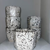 6 speckled ceramic coffee cups