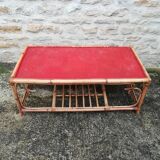 Rattan and bamboo coffee table