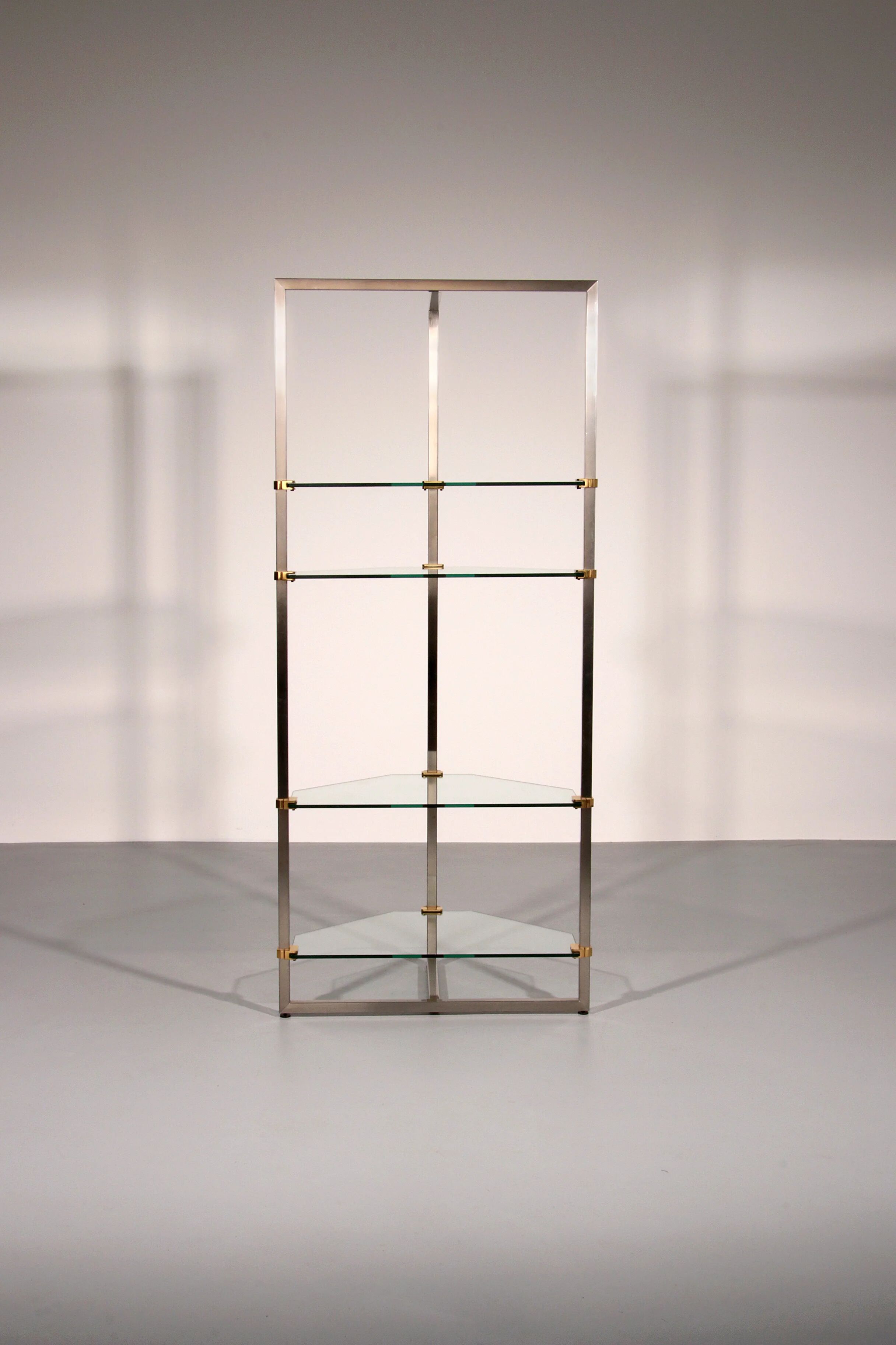 Peter Ghyczy 1970 corner cabinet – iconic stainless steel & aluminum model R16