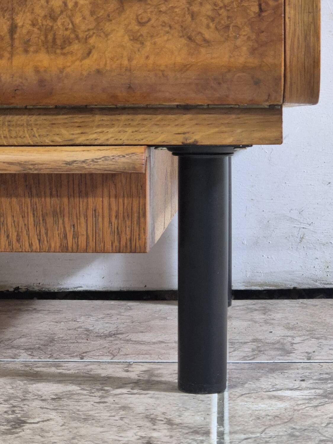 Vintage Czech Burr Walnut Bar Cabinet 1950s