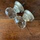 Pair of antique faceted cut crystal handles