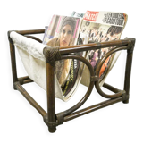 Rattan and fabric magazine holders