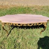 Louis XV coffee table in pink marble