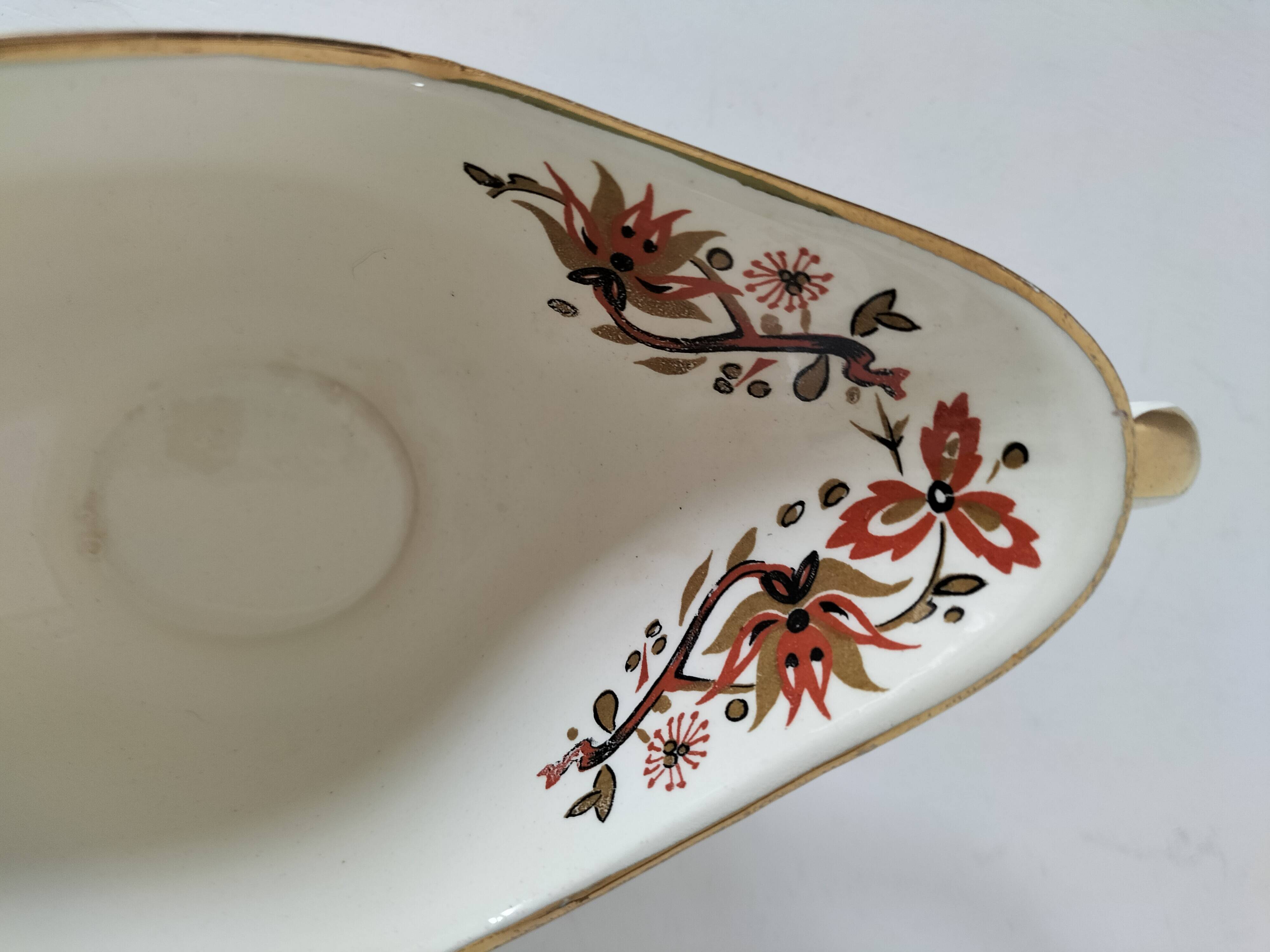 Sauceboat Salins France stylised floral decoration