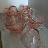 Set of 9 pink Vereco cups