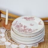 Set of 14 deep flat and dessert plates with defect FT Jasmins Badonviller