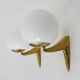 Pair of designer wall sconces in brass and opaline 1980s