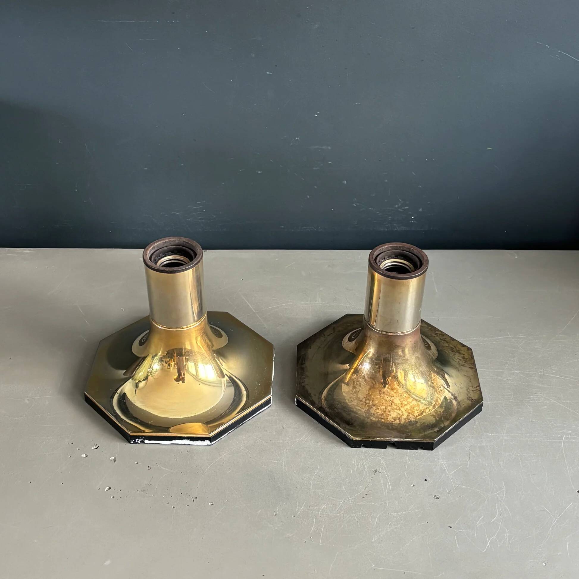 Pair of vintage Italian gold wall sconces