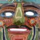 Colorful terracotta mask from Mexico, 1970s