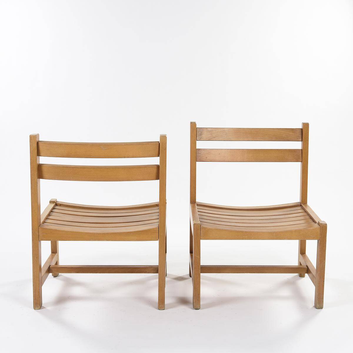 Pair of low chairs by André Sornay, circa 1960