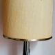 Lampe moderniste métal chromé années 70, abat-jour en toile beige
