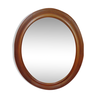 Vintage moulded wood oval mirror 37 x48 cm