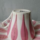 2 coffee set, Digoin, pink leaf décor, 60s
