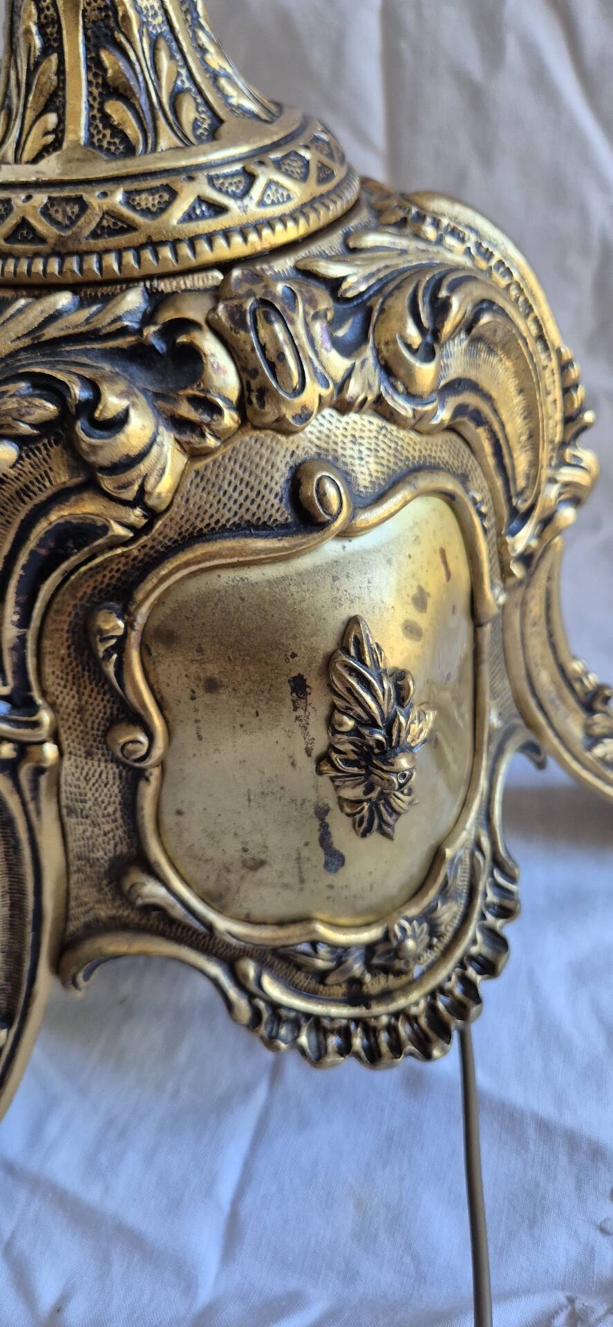 Rococo / Louis XVI brass tripod floor lamp, gilded