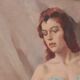 Original French oil on canvas – “Woman Portrait” by Philippe de Rougemont – vintage & framed – 72.5 × 64 cm (28.5" × 25.2")