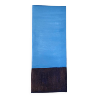 Tableau Huile Bleu Abstrait