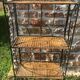 Folding bakery shelf, metal and wicker