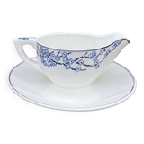 Gravy boat with its cup Digoin Sarreguemines Pêcher model
