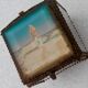 Jewel box antique, beveled glass and brass, Cherbourg the lighthouse