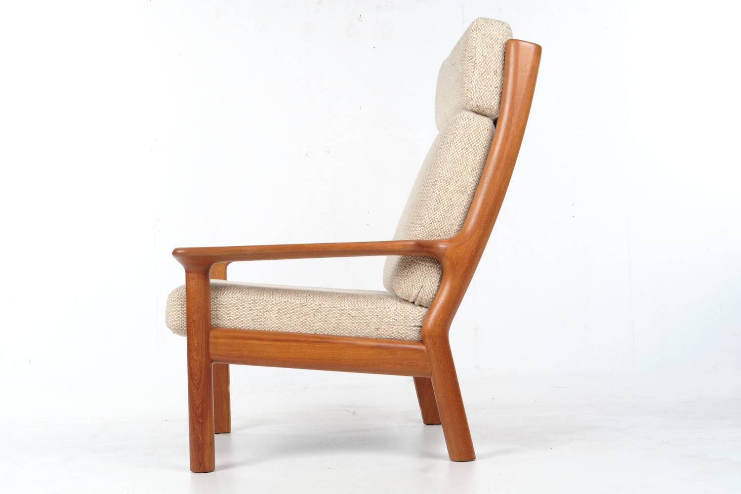 Glostrup teak armchair Denmark, wool, vintage