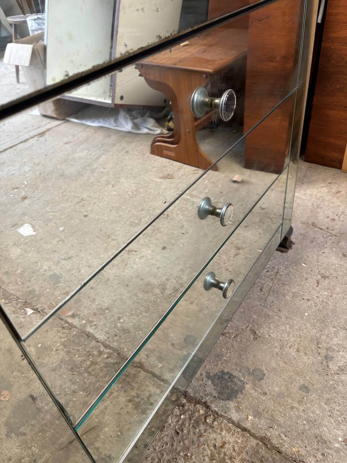 Art deco mirrored chest of drawers