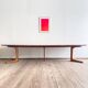 Grande table à manger scandinave vintage en teck massif, Danemark, 1970
