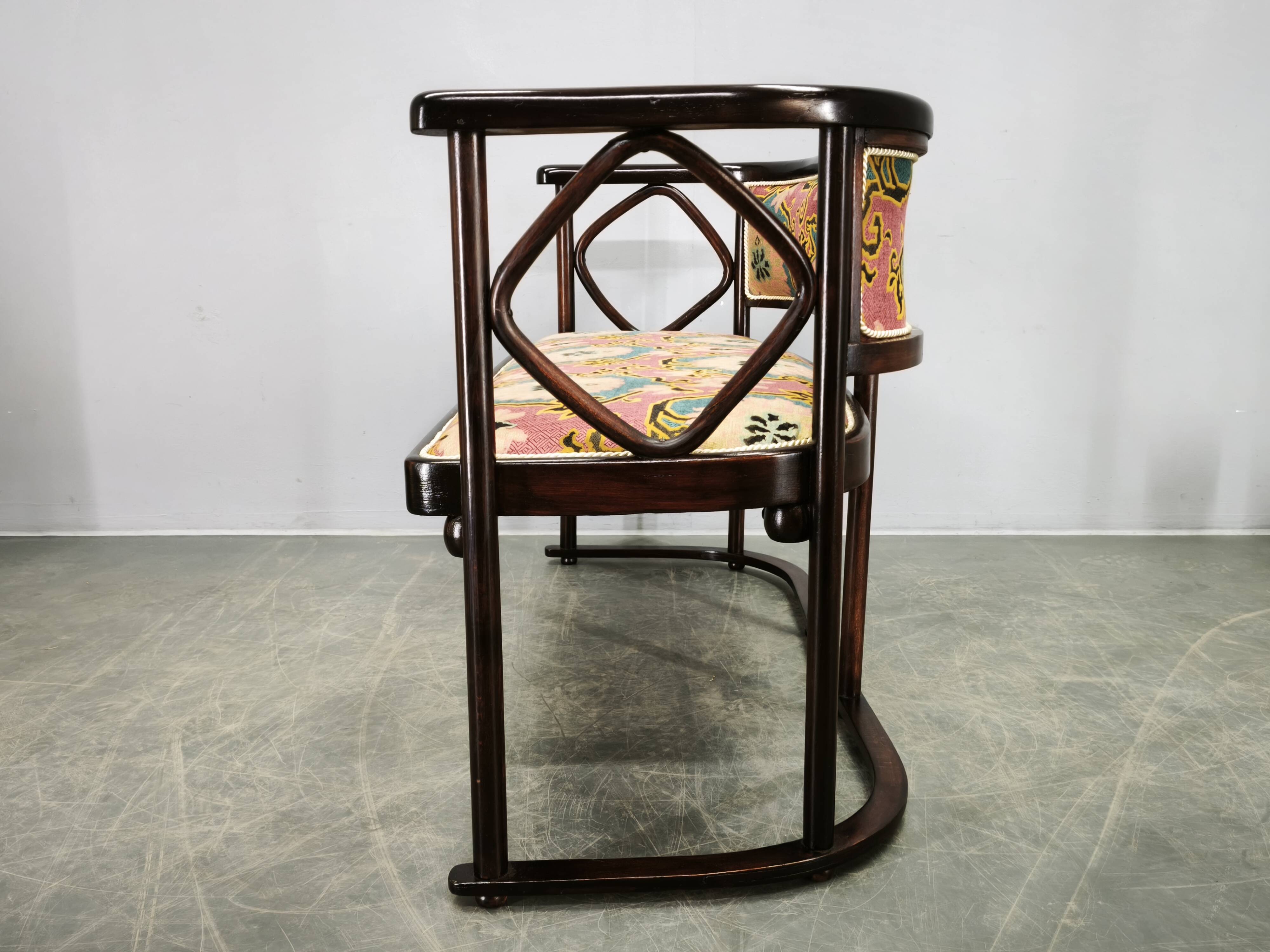 Josef Hoffmann Style Fledermaus Art Nouveau Sofa, 1930s