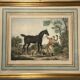 Antique engraving , the hunter to the discovery early XX century