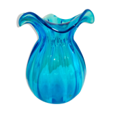 Blue breathless glass vase