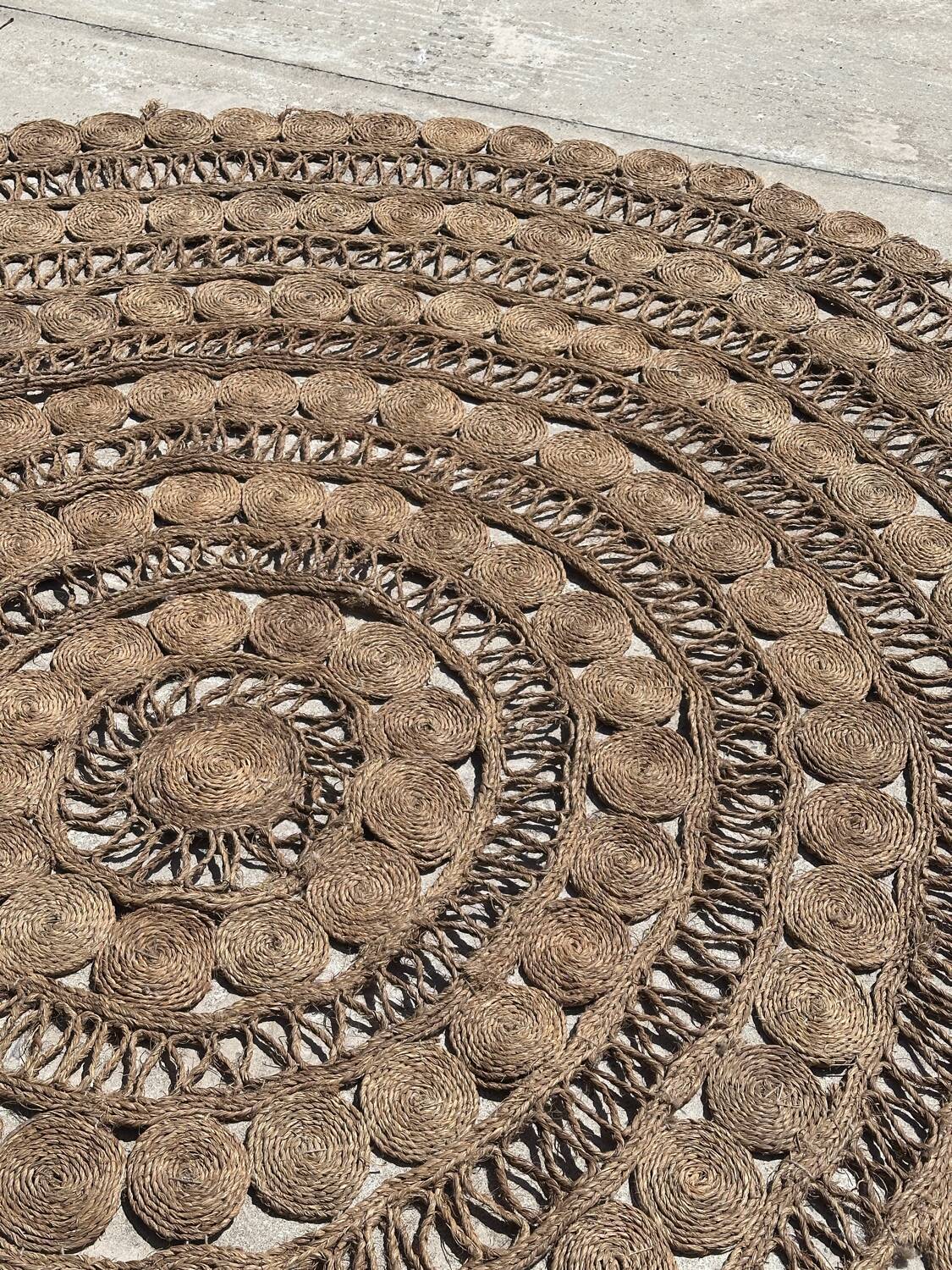 Large round sisal/coconut rug from the 70s Ibiza 250 cm / bohemian