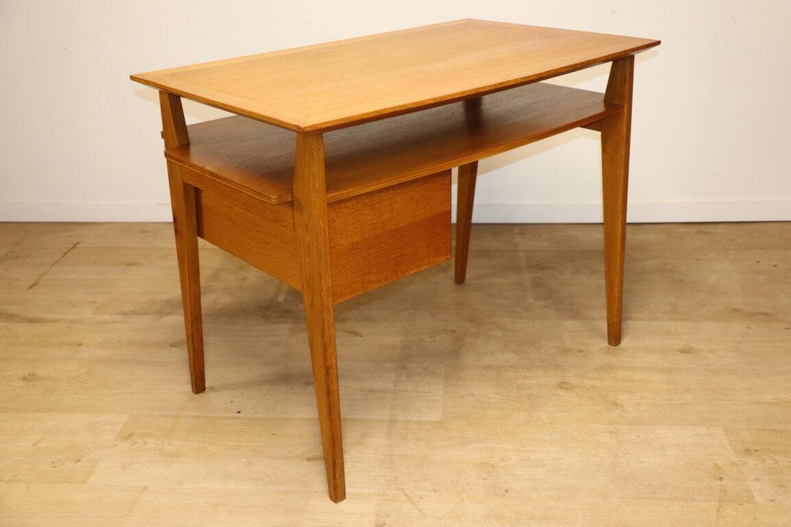 Vintage desk by Roger Landault in oak, 1950