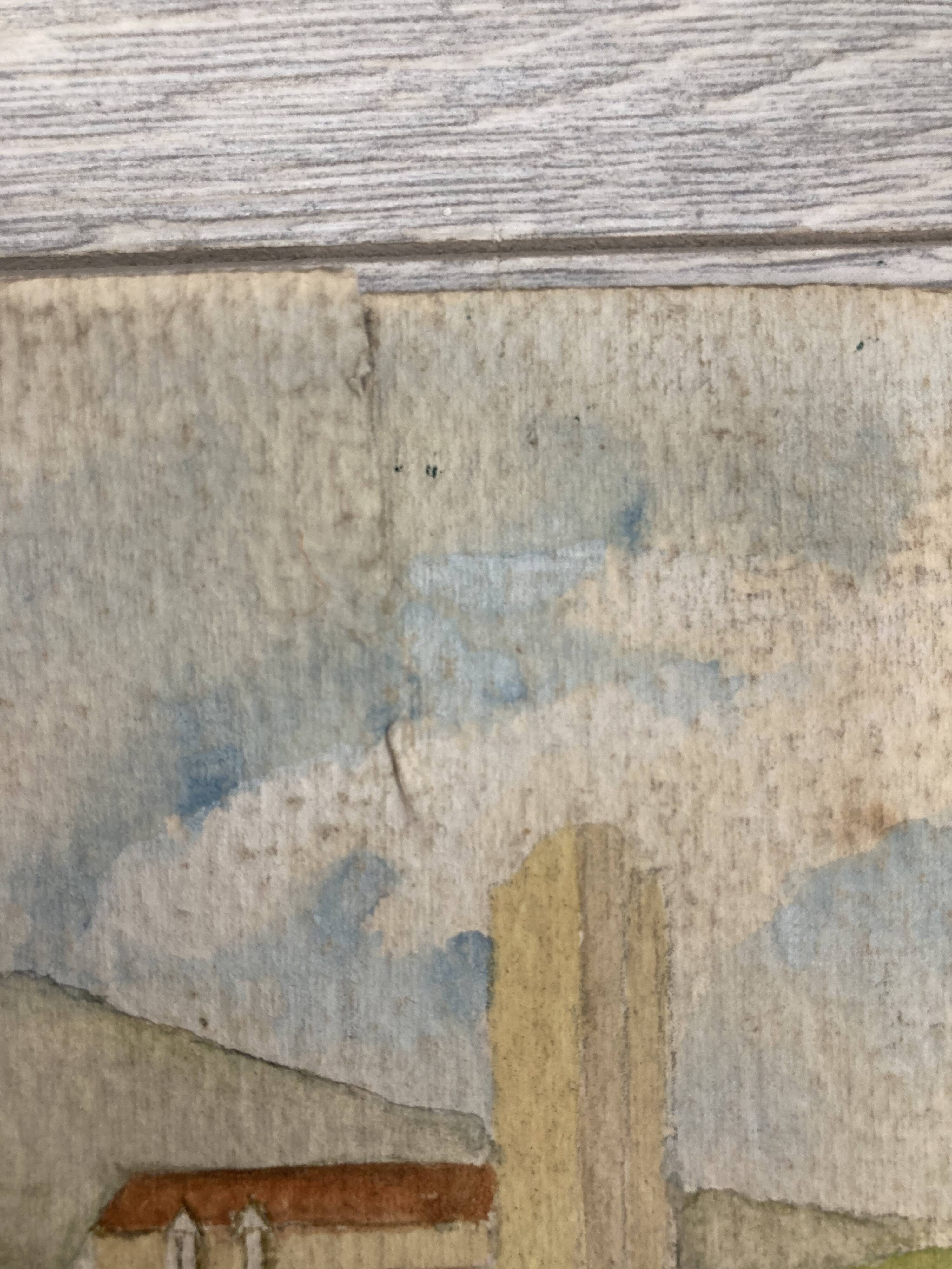 Watercolor seaside landscape recto/verso