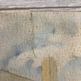 Watercolor seaside landscape recto/verso