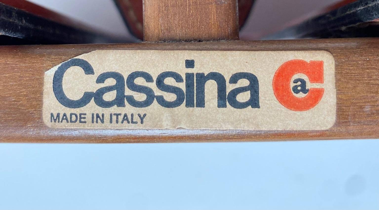Set of Leather 121 Chairs by Afra & Tobia Scarpa for Cassina, 1967
