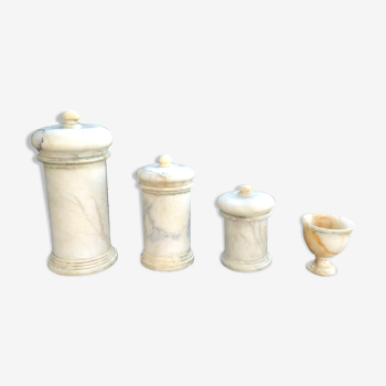 Set of marble pots