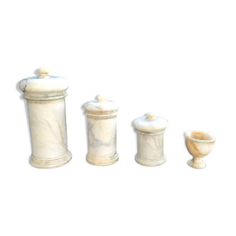 Set of marble pots