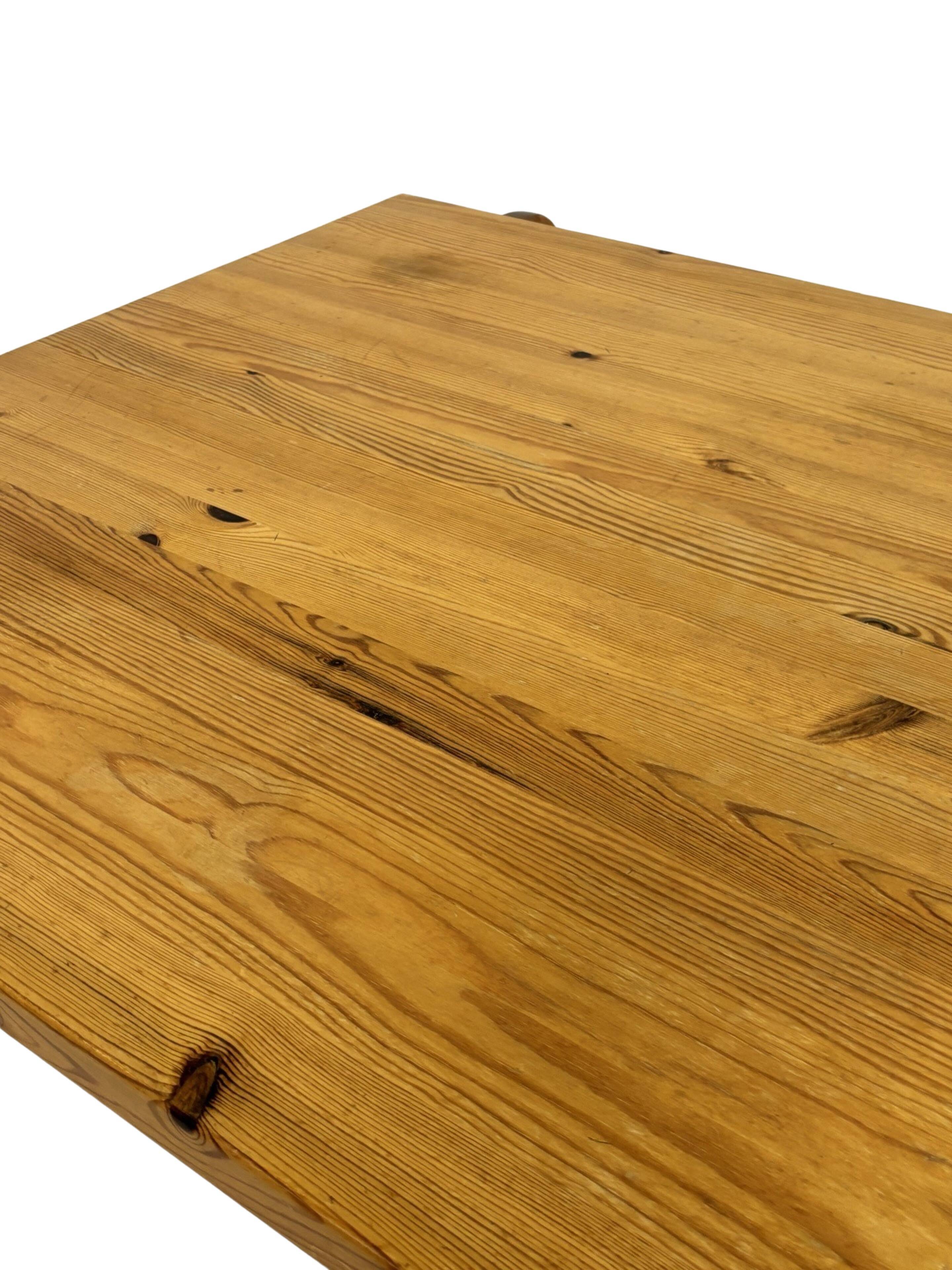 Vintage coffee table pinewood minimalist 1970s design