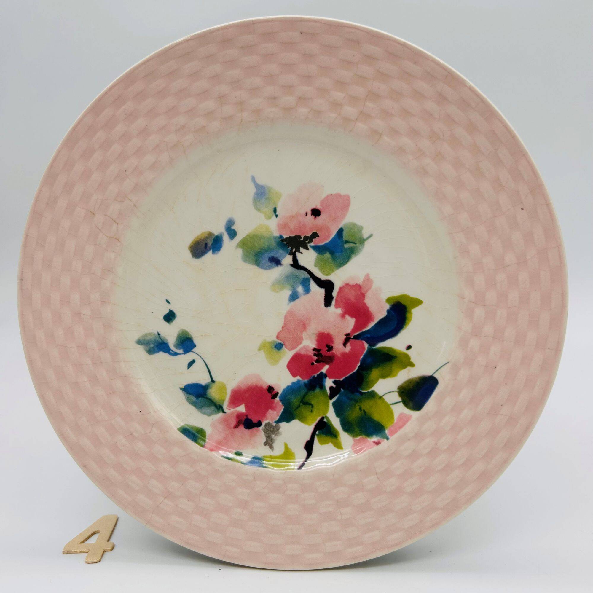 6 vintage dessert plates in porcelain, Pagnossin - Treviso Italy.