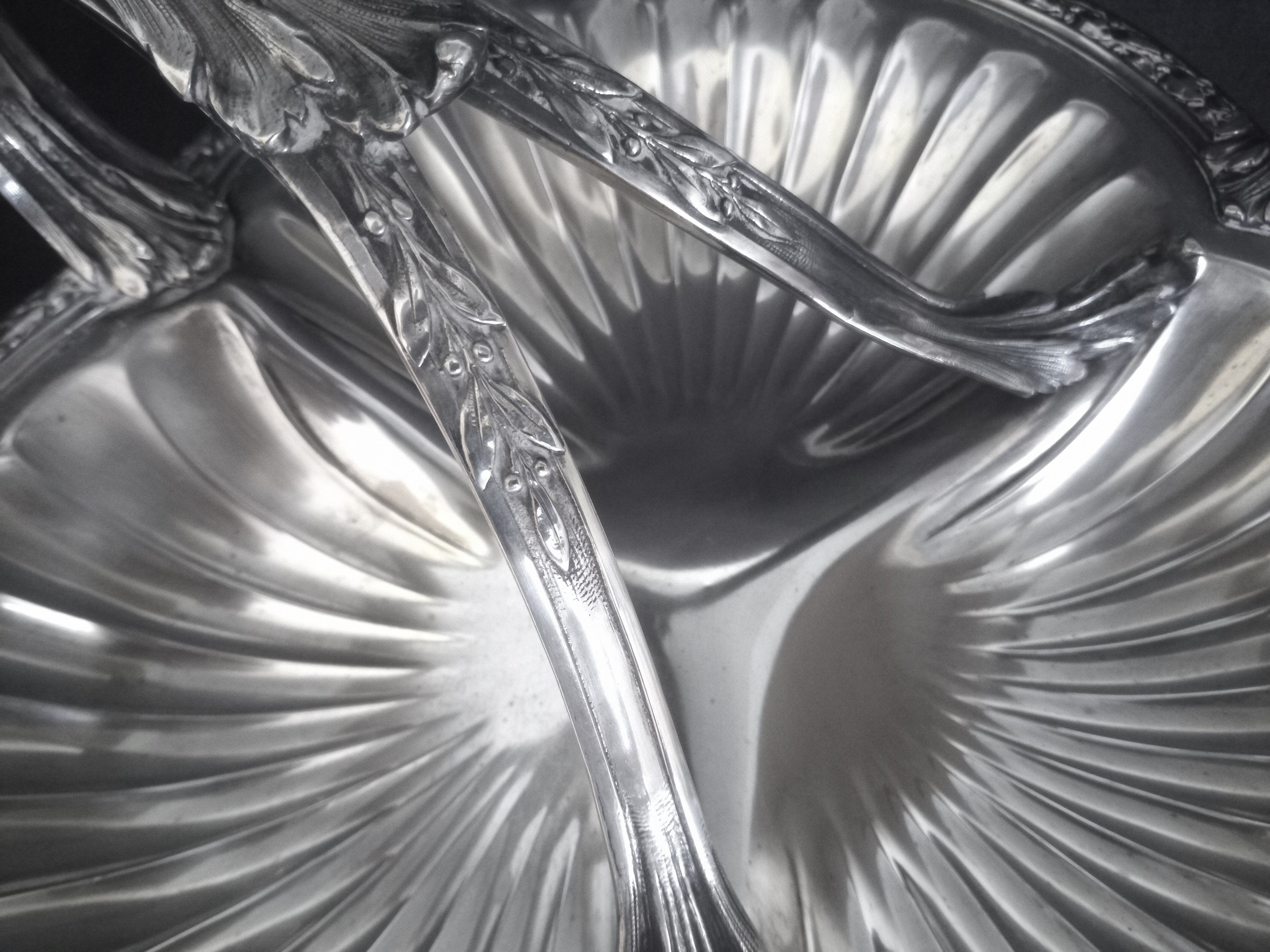 Servant on feet in silver metal louis XV style, goldsmith Victor Saglier 1897